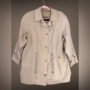 VTG Etienne Aigner Jacket Coat Field Safari Mid Length Trench 10 Tan Signature